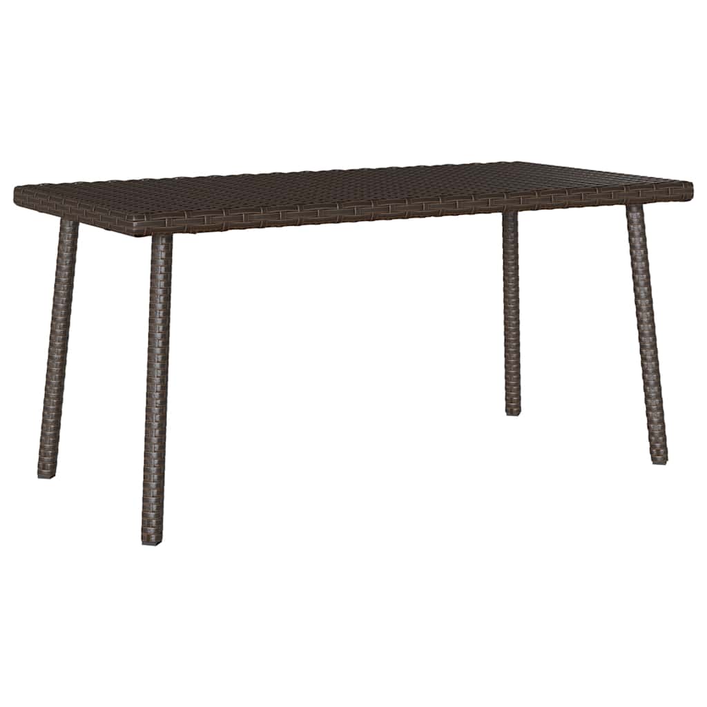 Table basse de jardin rectangulaire marron 80x40x37 cm en résine tressée