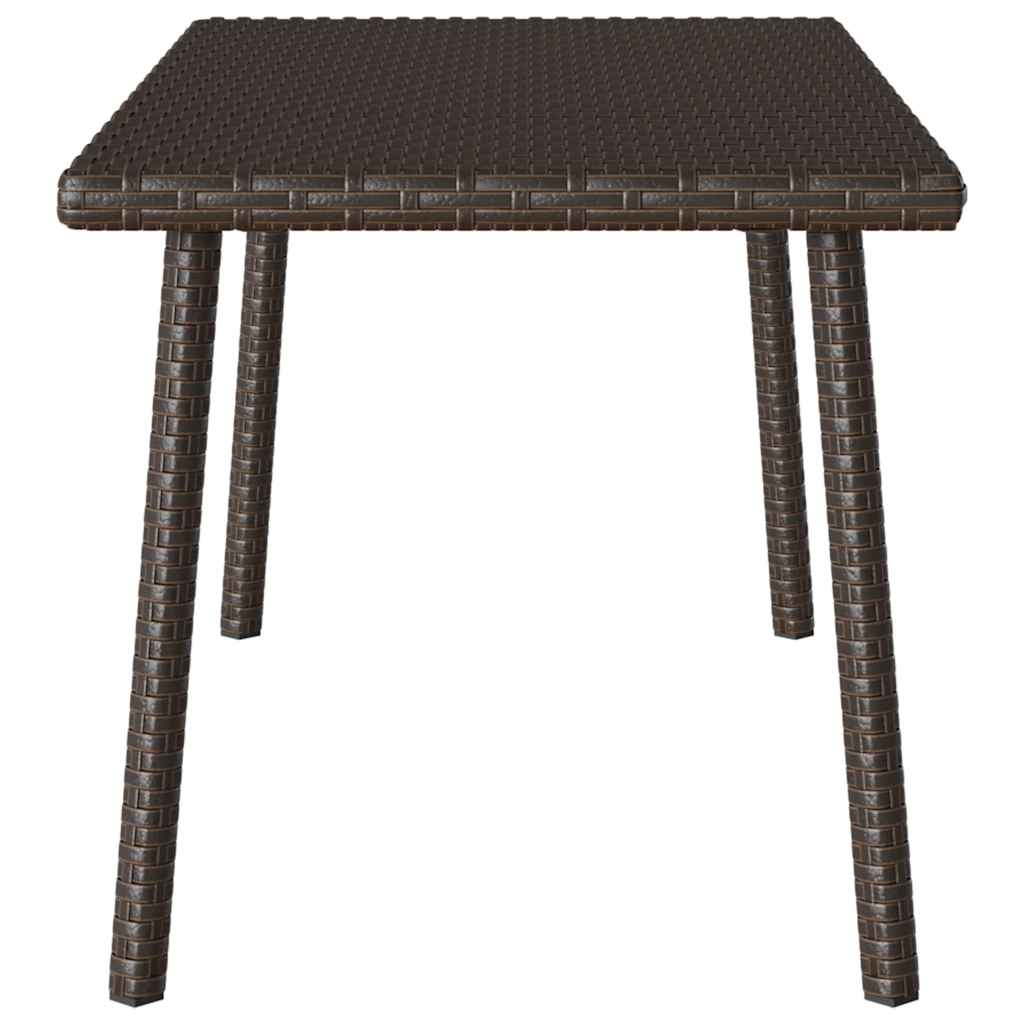 Table basse de jardin rectangulaire marron 80x40x37 cm en résine tressée