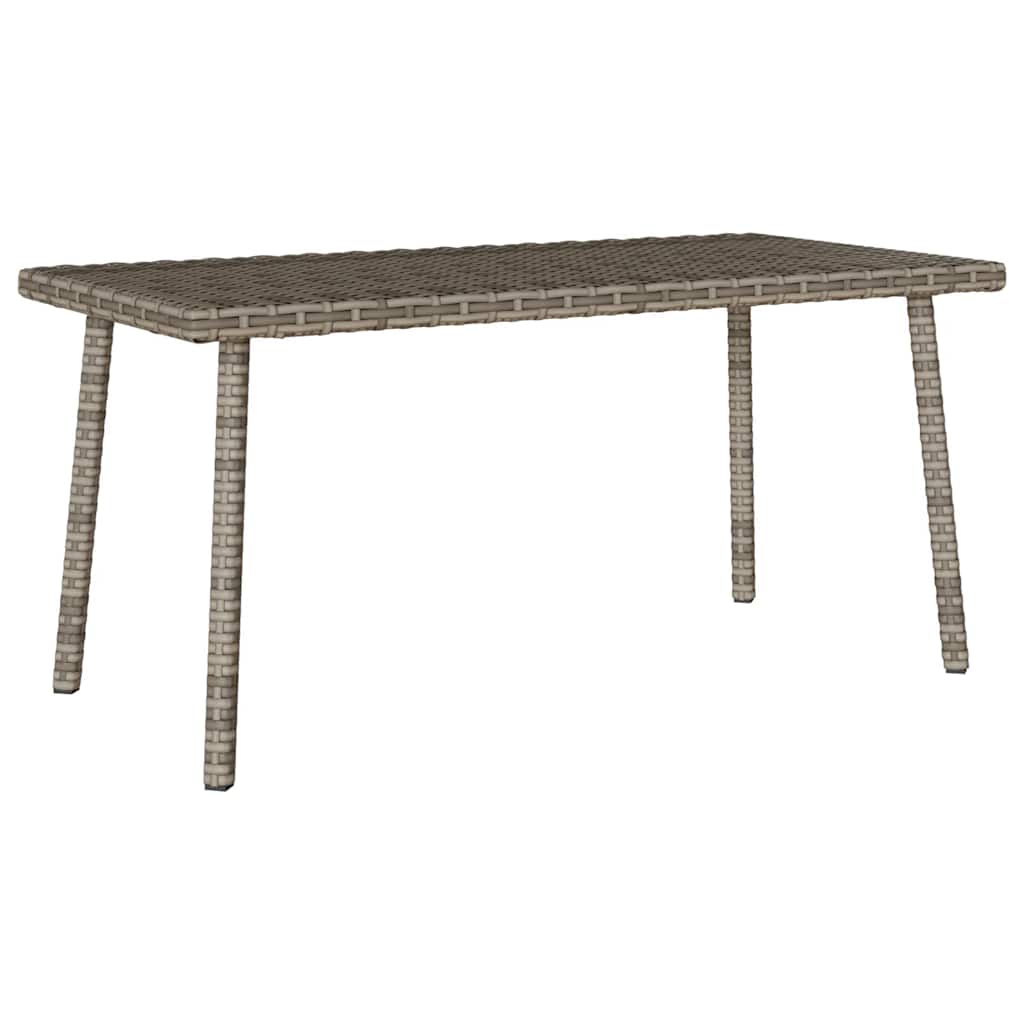 Table basse de jardin rectangulaire grise 80 x 40 x 37 cm en résine tressée