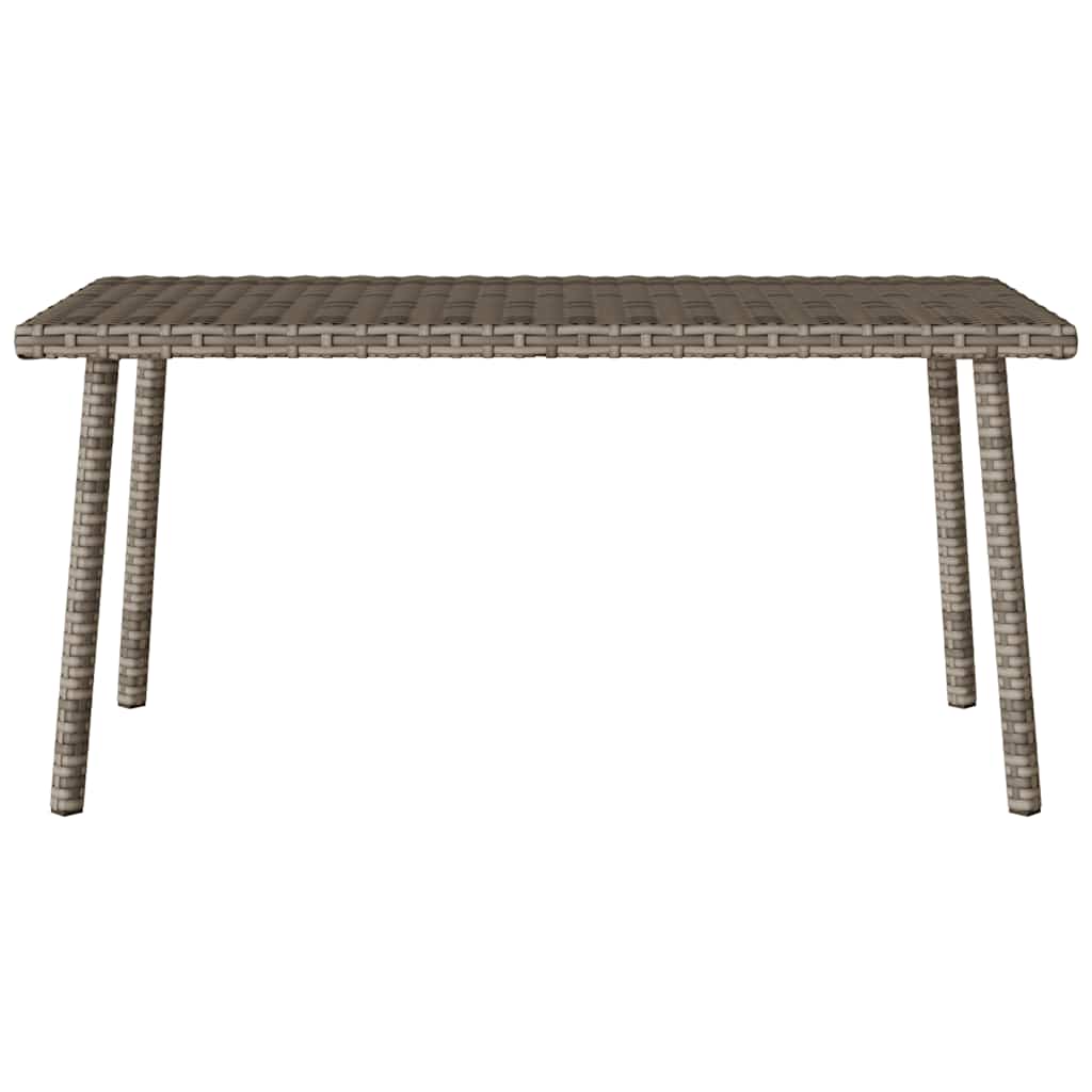 Table basse de jardin rectangulaire grise 80 x 40 x 37 cm en résine tressée