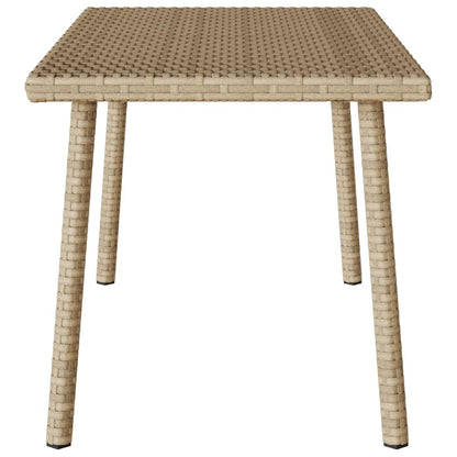 Garten-Couchtisch Rechteckig Beige 80x40x37 cm Poly Rattan