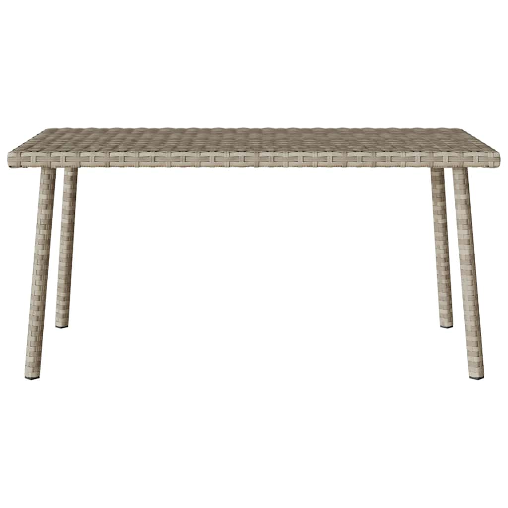 Garden coffee table rectangular light grey 80x40x37 cm poly rattan
