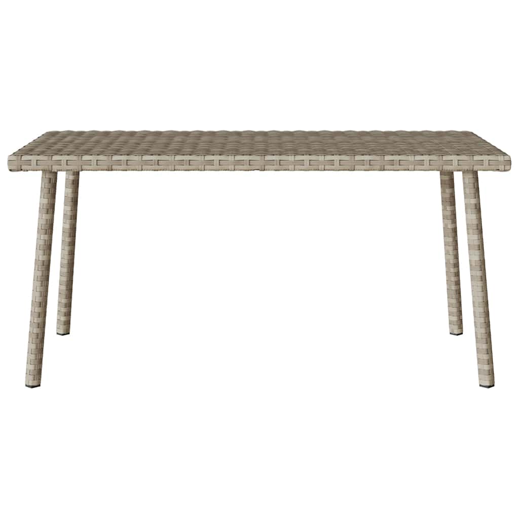 Garden coffee table rectangular light grey 80x40x37 cm poly rattan