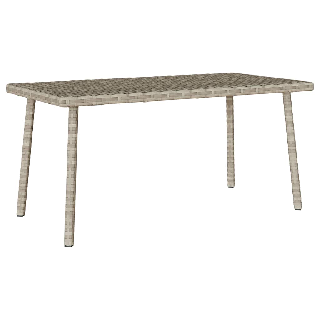 Garden coffee table rectangular light grey 80x40x37 cm poly rattan