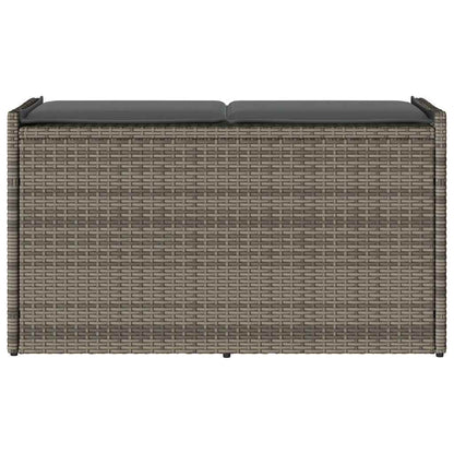 Outdoor-Sitzbank mit Stauraum und Kissen Grau 100 cm