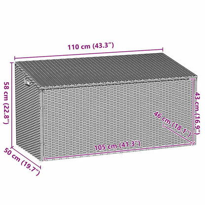 Garten-Aufbewahrungsbox Grau 110 x 50 x 58 cm Poly Rattan