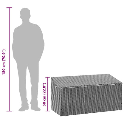 Garten-Aufbewahrungsbox Grau 110 x 50 x 58 cm Poly Rattan
