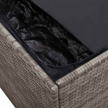 Garten-Aufbewahrungsbox Grau 110 x 50 x 58 cm Poly Rattan