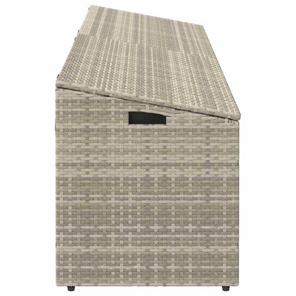 Garten-Auflagenbox Hellgrau 220x50x58 cm Poly Rattan