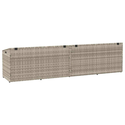 Garten-Auflagenbox Hellgrau 220x50x58 cm Poly Rattan