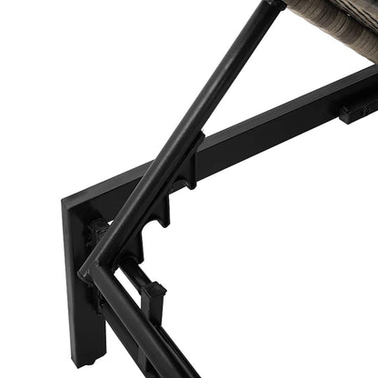 Sonnenliege mit Auflage Grau Poly Rattan
