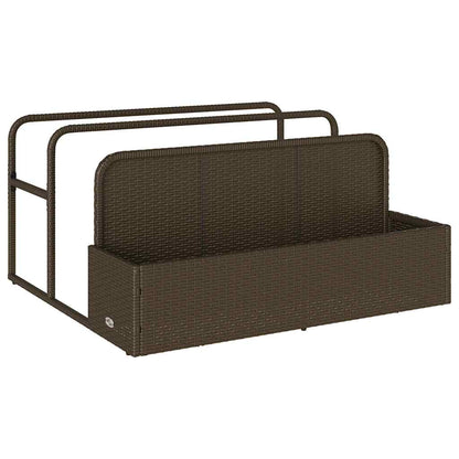 Pool Aufbewahrungsbehälter Braun 110x100x57 cm Poly Rattan