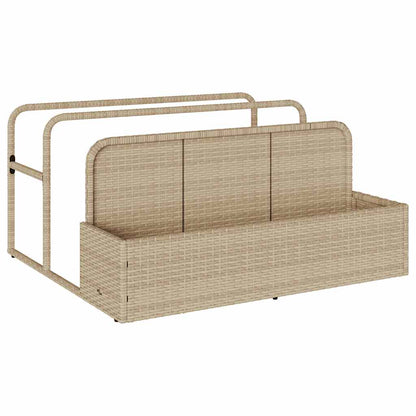 Pool Aufbewahrungsbehälter Beige 110x100x57 cm Poly Rattan