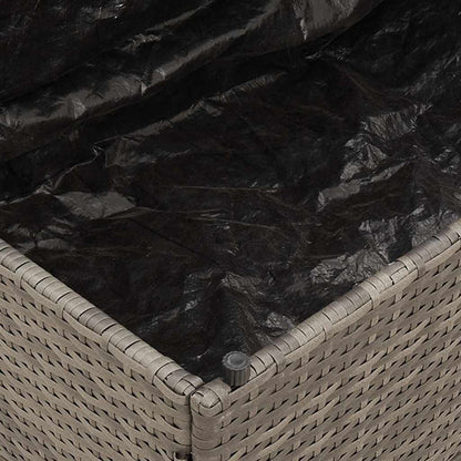 Klappliege mit Auflage und Stauraum Grau Poly-Rattan