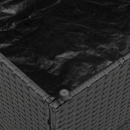 Klappliege mit Auflage und Stauraum Schwarz Poly-Rattan