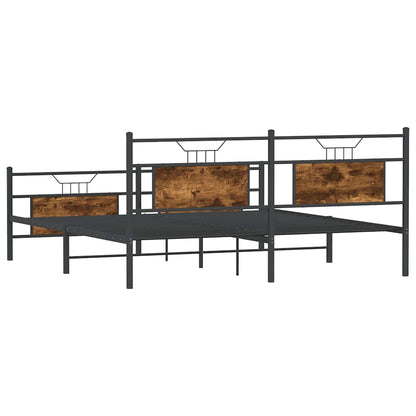 Metallbett ohne Matratze Räuchereiche 160x200 cm