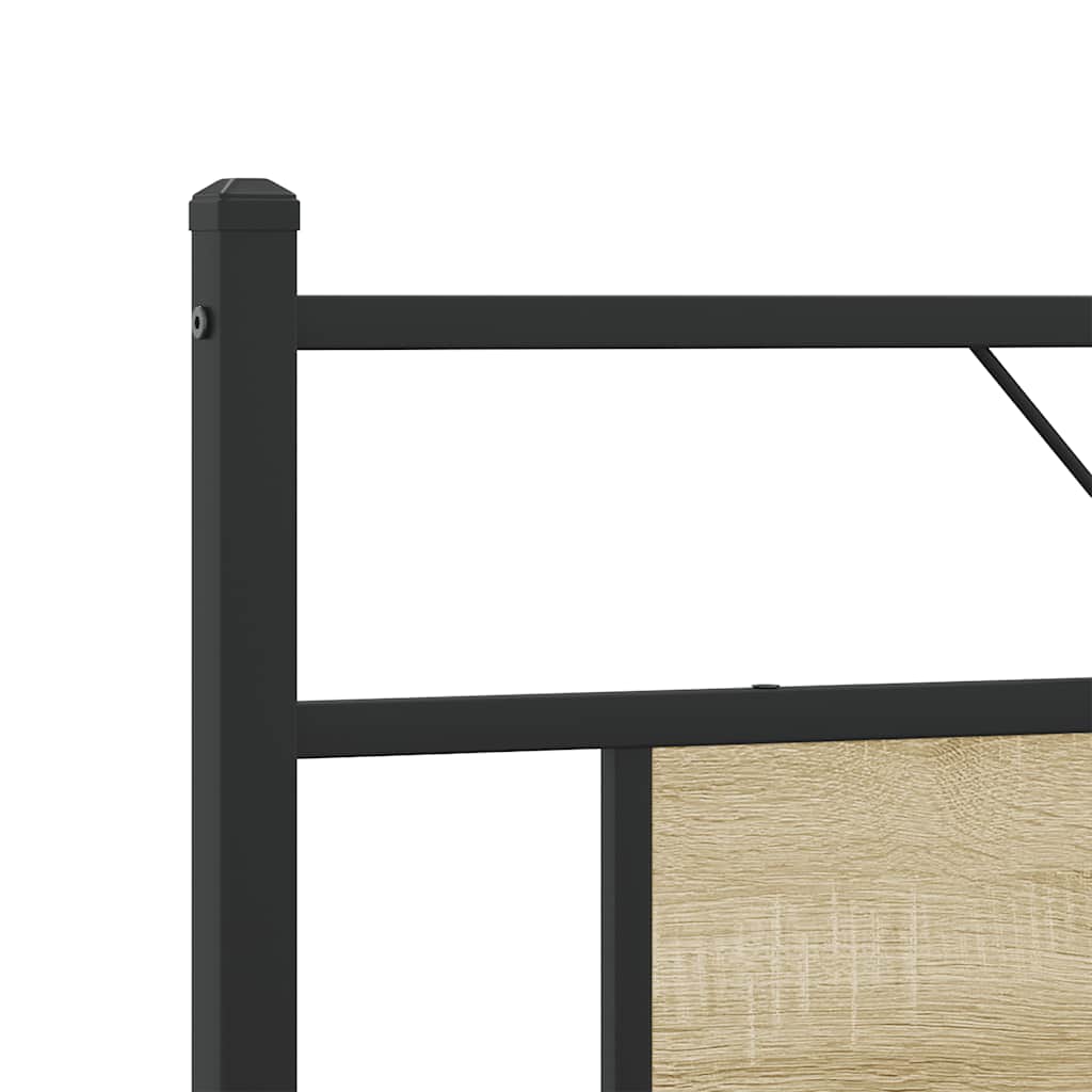 Metallbett ohne Matratze Sonoma-Eiche 160x200 cm