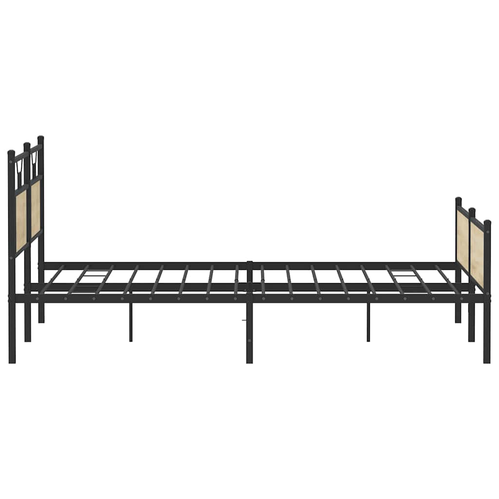 Metallbett ohne Matratze Sonoma-Eiche 180x200 cm