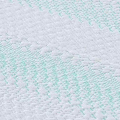 Matratzenauflage Weiß und Grün 160 x 200 cm Jacquard Stoff