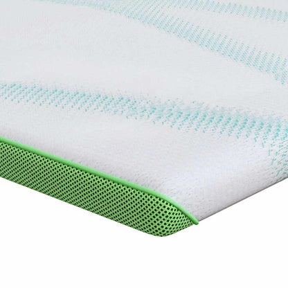 Matratzenauflage Weiß und Grün 160 x 200 cm Jacquard Stoff