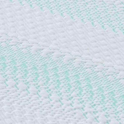 Matratzenauflage Weiß und Grün 200 x 200 cm Jacquard Stoff