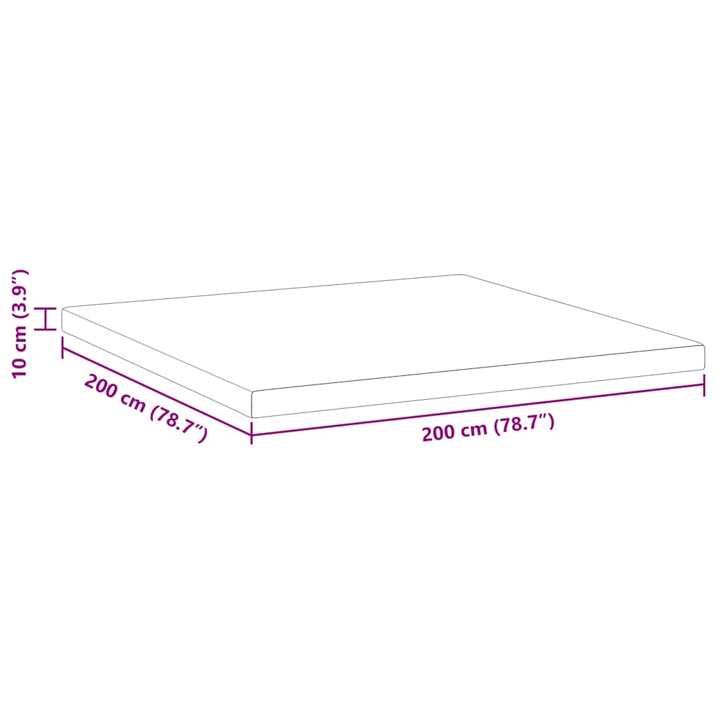 Matratzentopper aus Memory-Schaum 200 x 200 cm Thick Weich Weiß