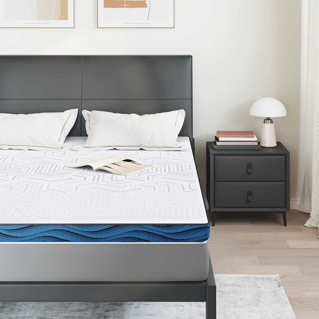 Matratzenpads Weiß und blau 160 x 200 cm Gel-Speicherschaum