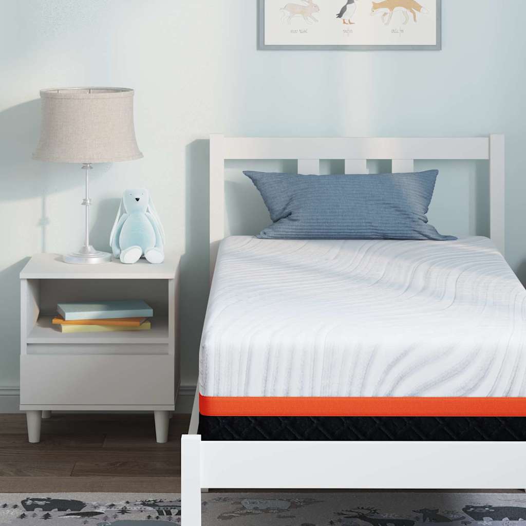 Matratze Weiß und Grau 80 x 160 cm Memory Foam