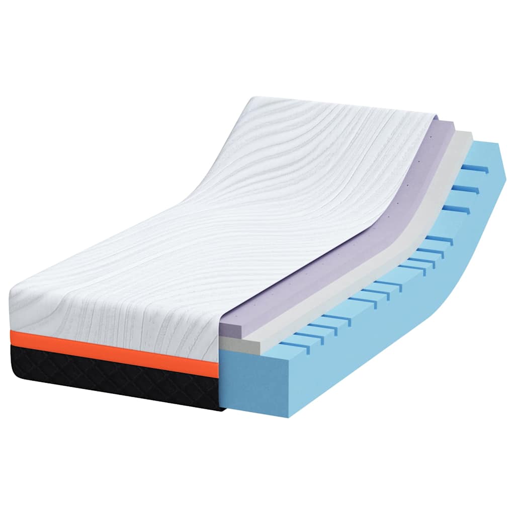 Matratze Weiß und Grau 80 x 160 cm Memory Foam