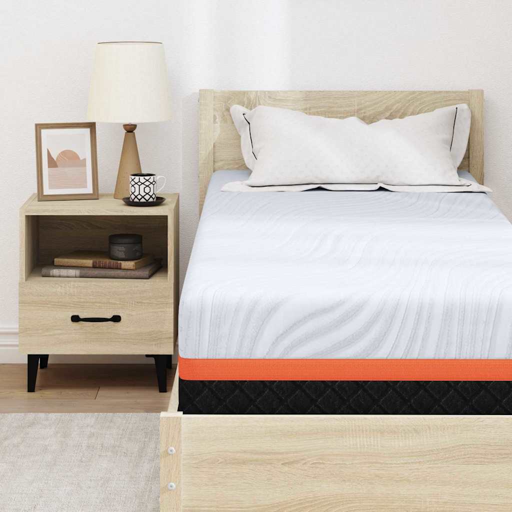 Matratze Weiß und Grau 80 x 200 cm Memory Foam