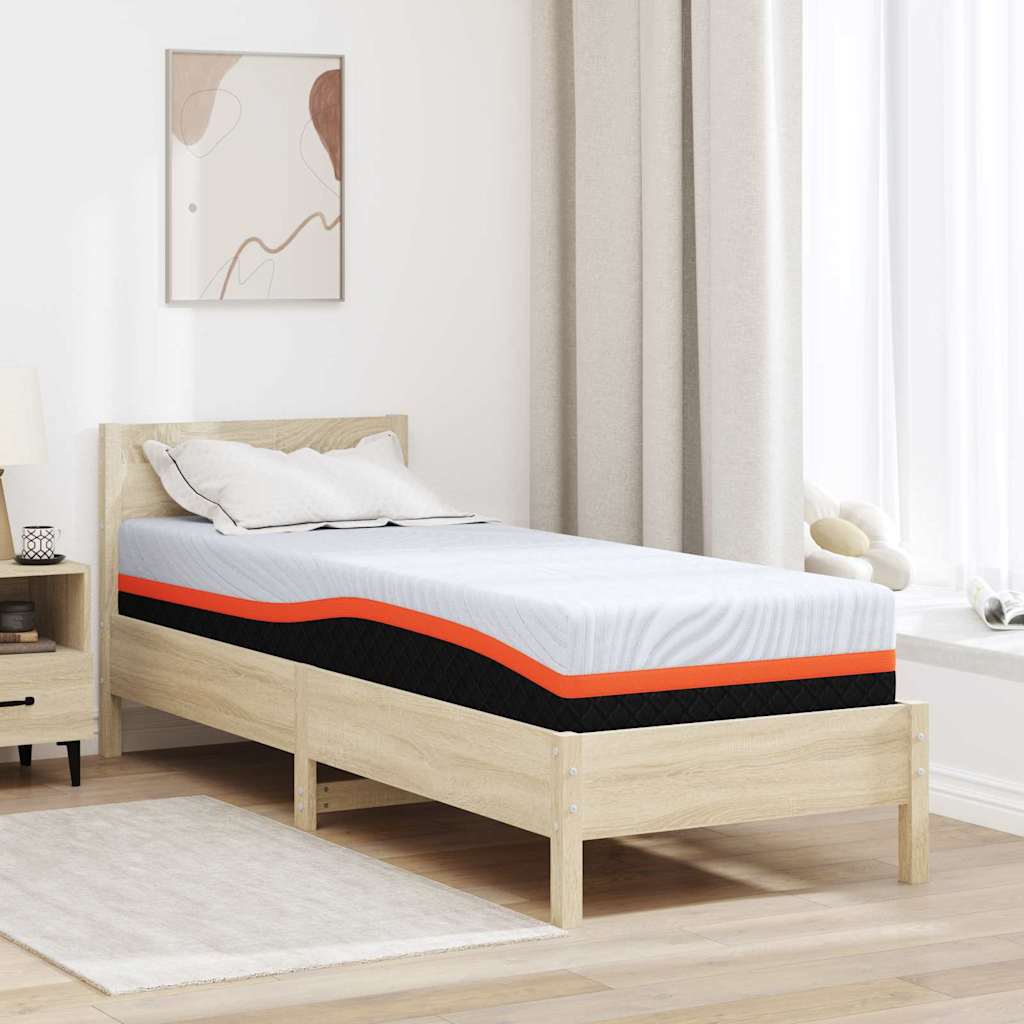 Matratze Weiß und Grau 80 x 200 cm Jacquard-Stoff