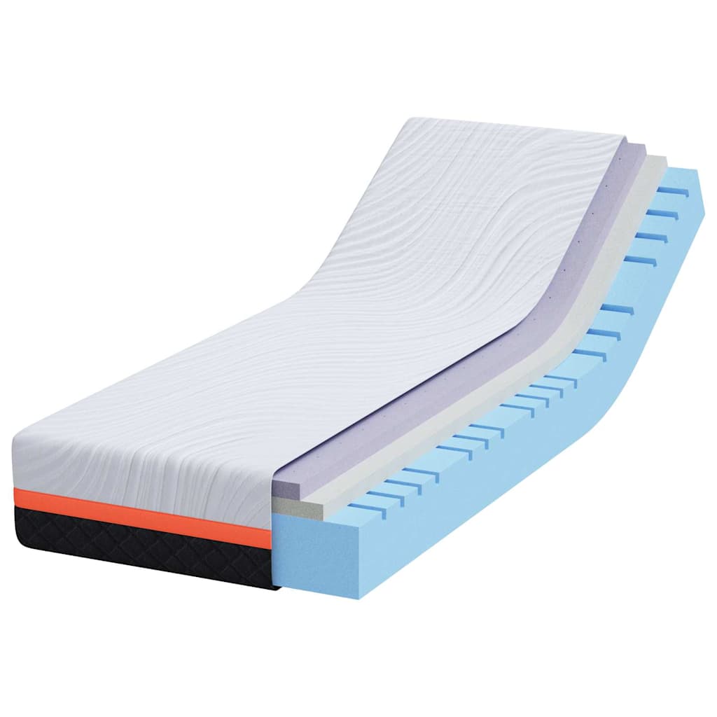 Matratze Weiß und Grau 80 x 200 cm Memory Foam