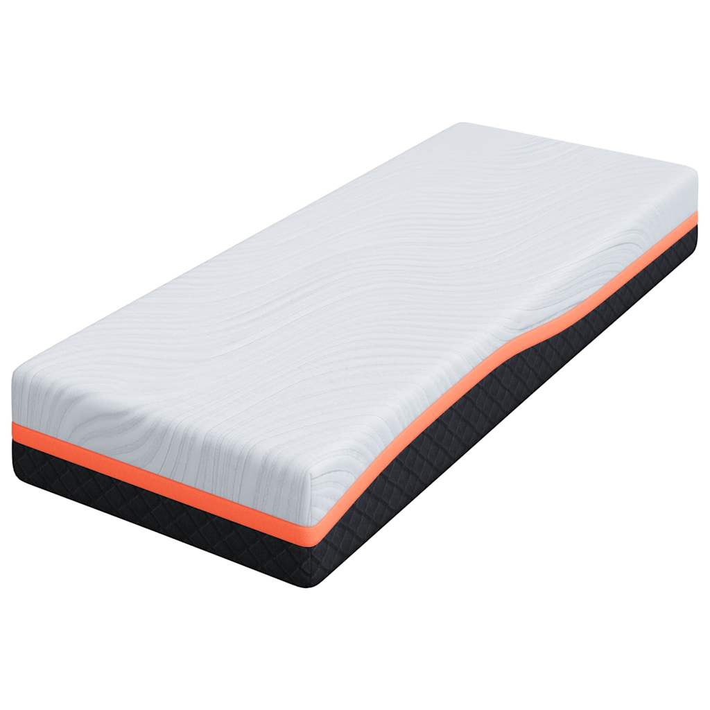 Matratze Weiß und Grau 80 x 200 cm Memory Foam