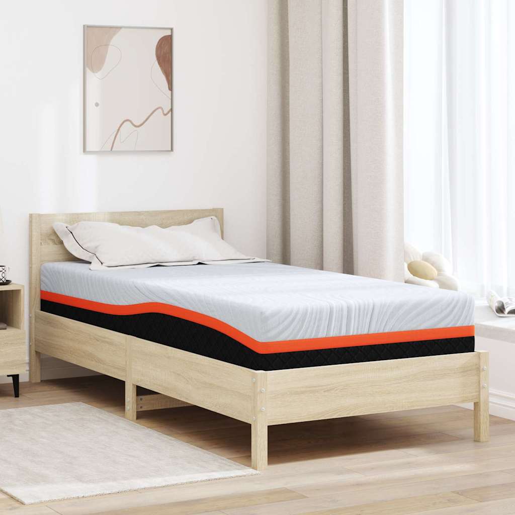 Matratze Weiß und Grau 90 x 190 cm Jacquard-Stoff