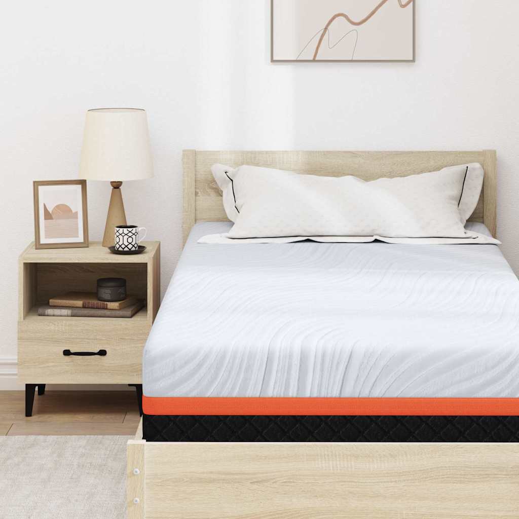 Matratze Weiß und Grau 90 x 200 cm Memory Foam