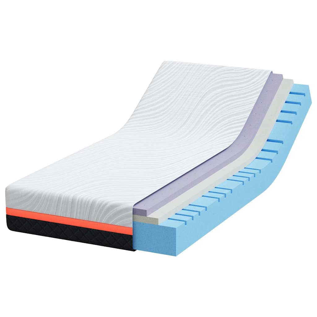 Matratze Weiß und Grau 100 x 200 cm Memory Foam