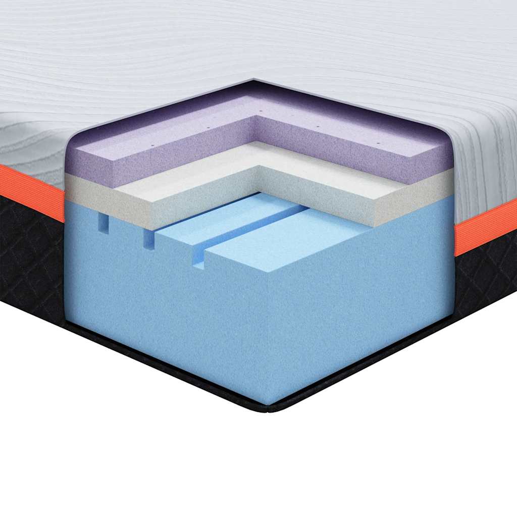 Matratze Weiß und Grau 120 x 200 cm Memory Foam