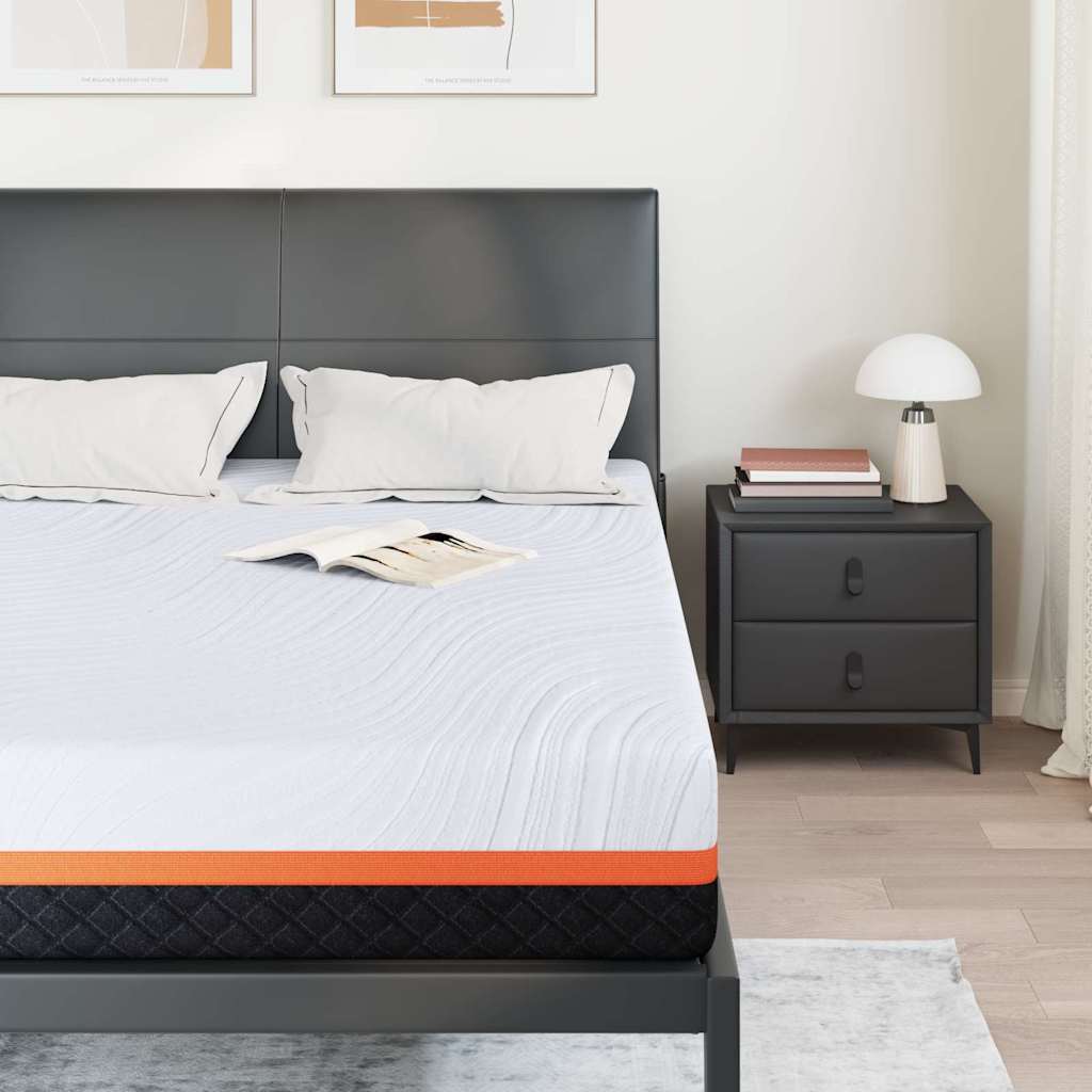 Matratze Weiß und Grau 140 x 200 cm Memory Foam