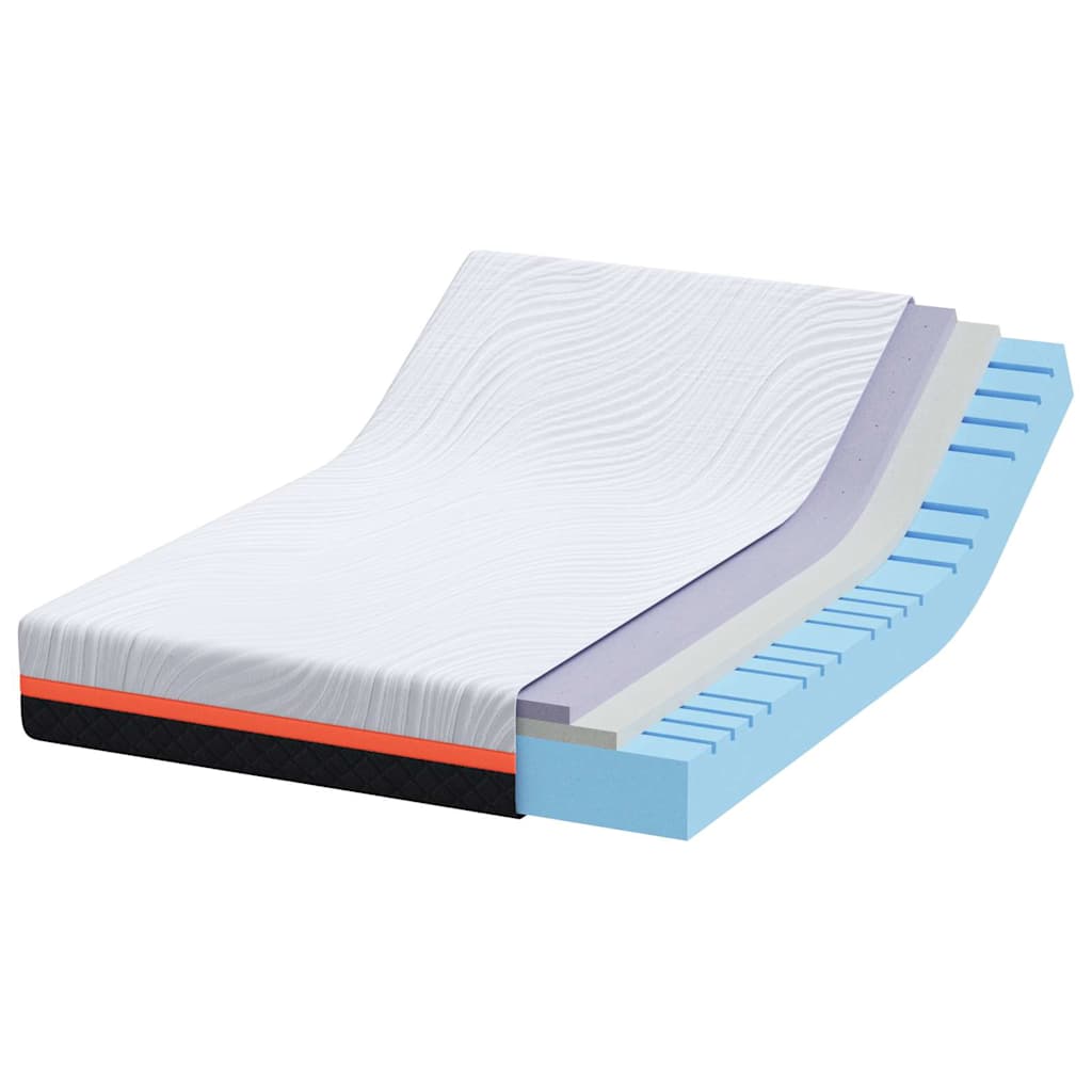 Matratze Weiß und Grau 160 x 200 cm Memory Foam
