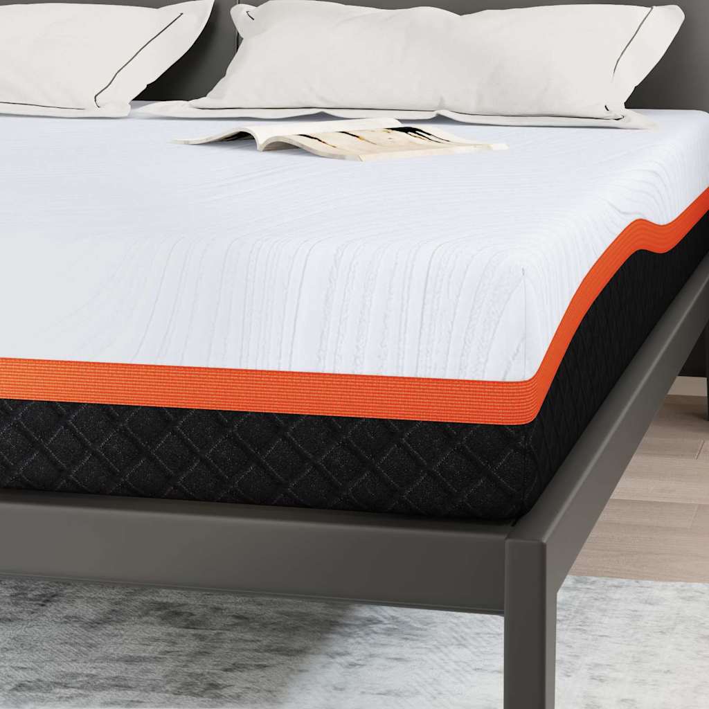 Matratze Weiß und Grau 200 x 200 cm Jacquard-Stoff