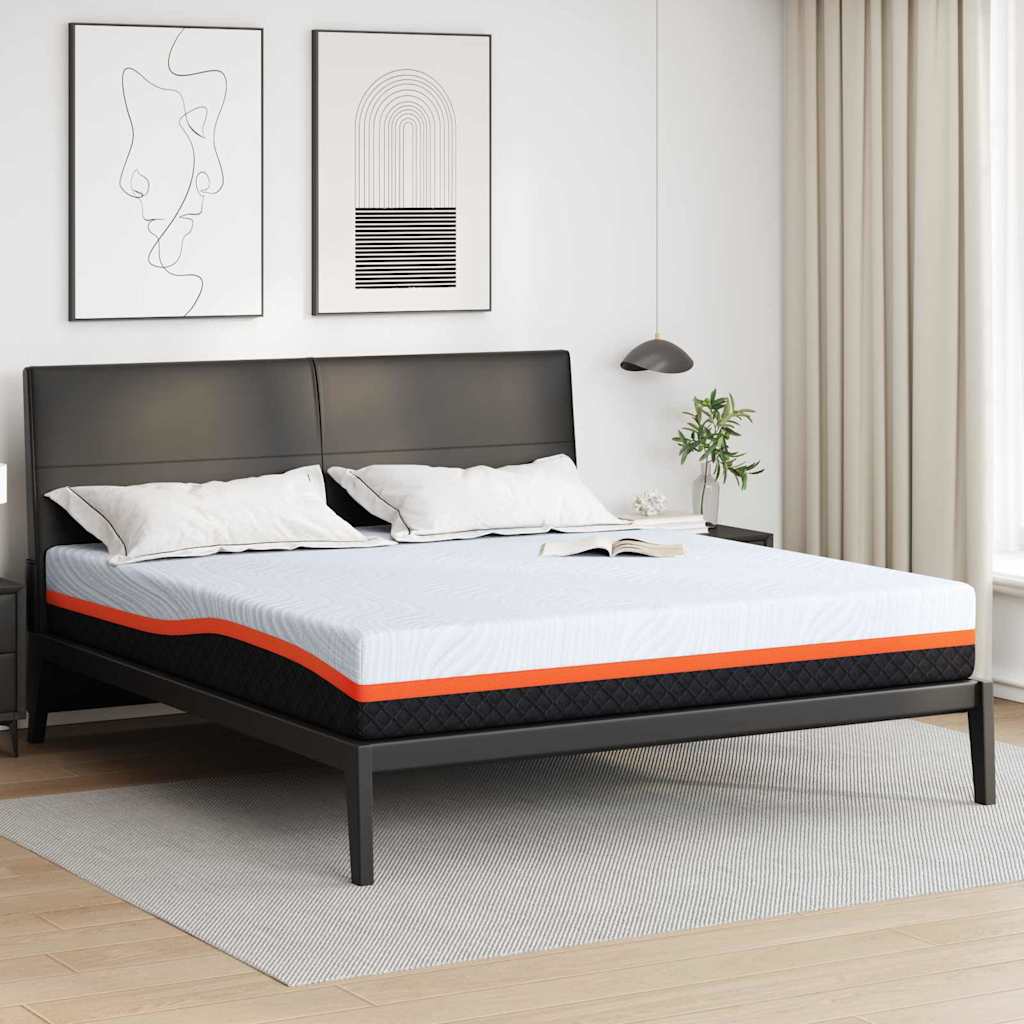 Matratze Weiß und Grau 200 x 200 cm Jacquard-Stoff