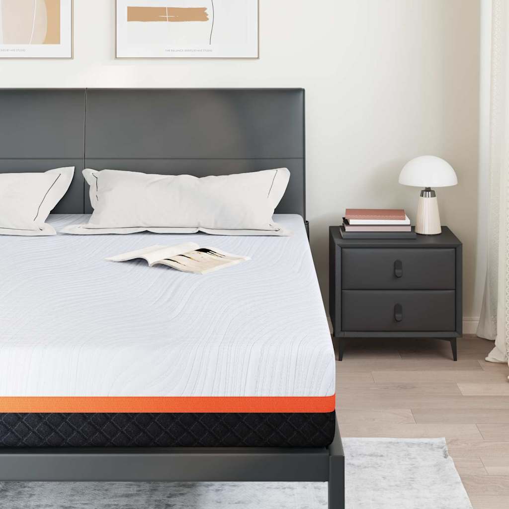 Matratze Weiß und Grau 200 x 200 cm Memory Foam