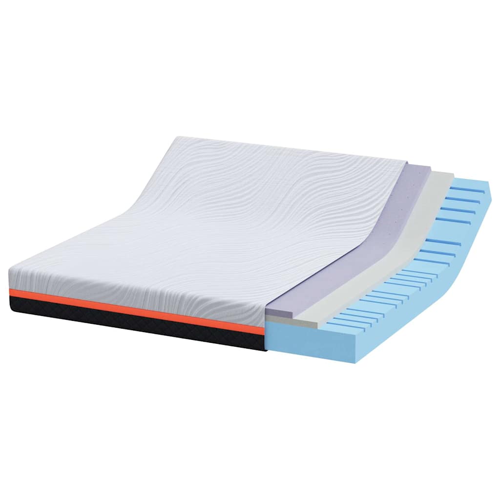 Matratze Weiß und Grau 200 x 200 cm Memory Foam