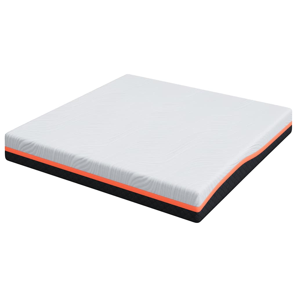 Matratze Weiß und Grau 200 x 200 cm Memory Foam