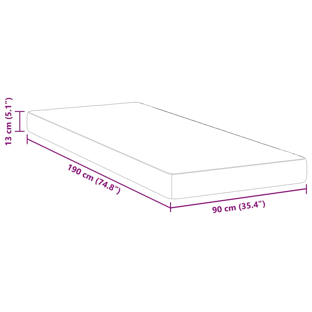 Matratze Mittel 90 x 190 cm Weiß