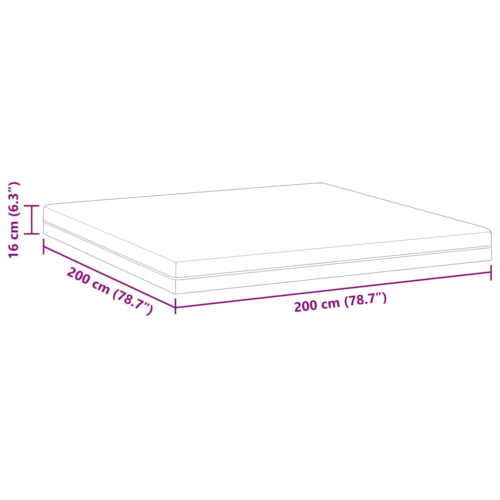 Matratze Weiß 200 x 200 cm Jacquard-Stoff