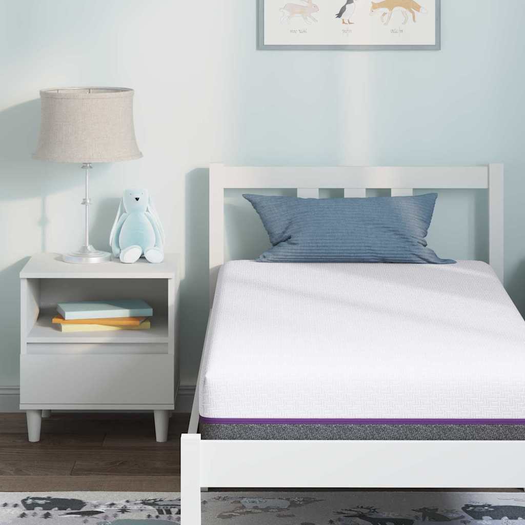 Matratze Weiß und Grau 80 x 160 cm Memory Foam