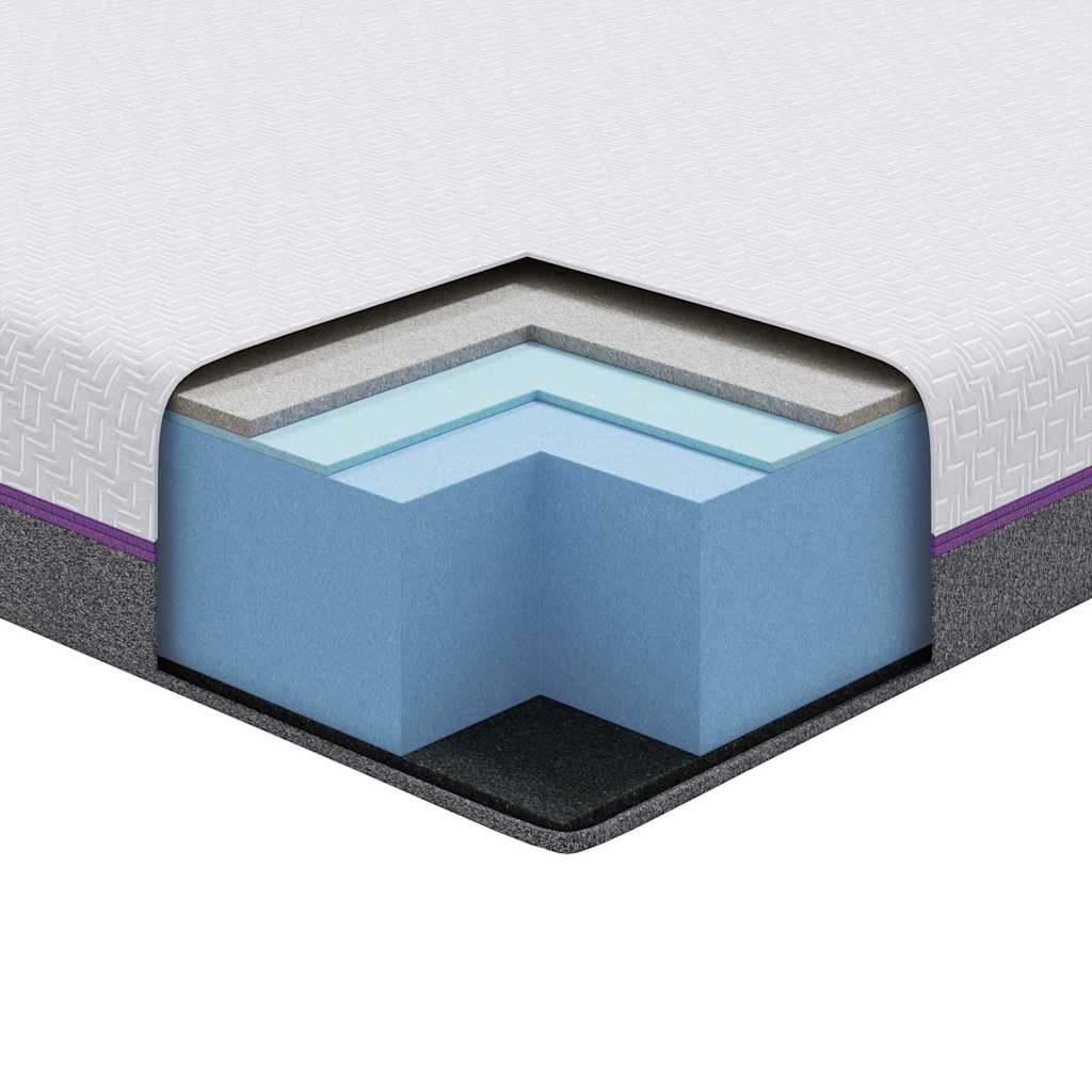 Matratze Weiß und Grau 100 x 200 cm Memory Foam