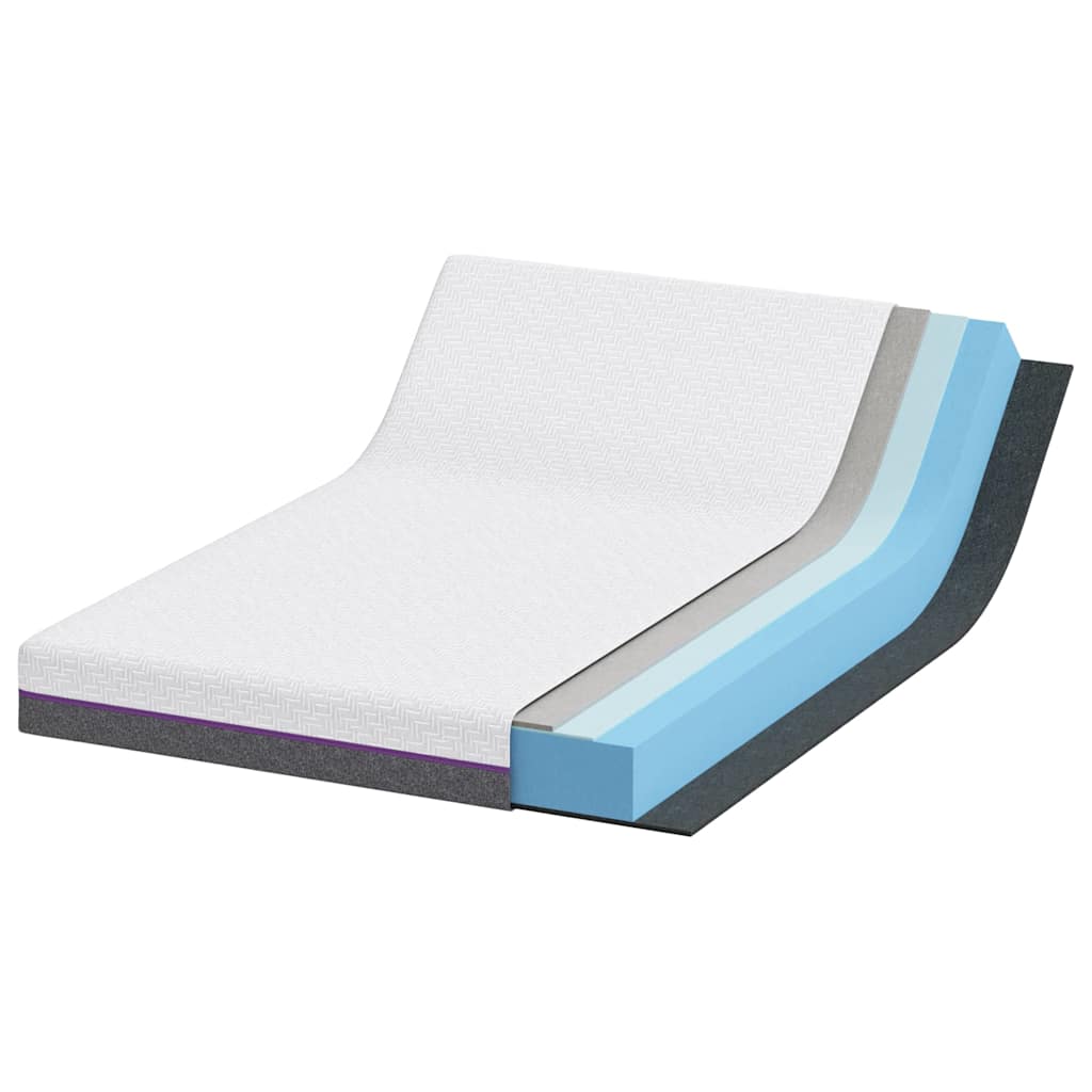 Matratze Weiß und Grau 140 x 190 cm Memory Foam