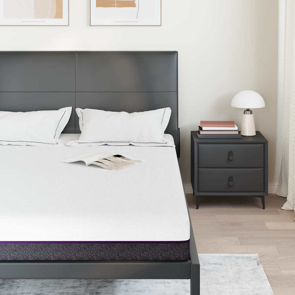 Matratze Weiß und Grau 140 x 200 cm Memory Foam